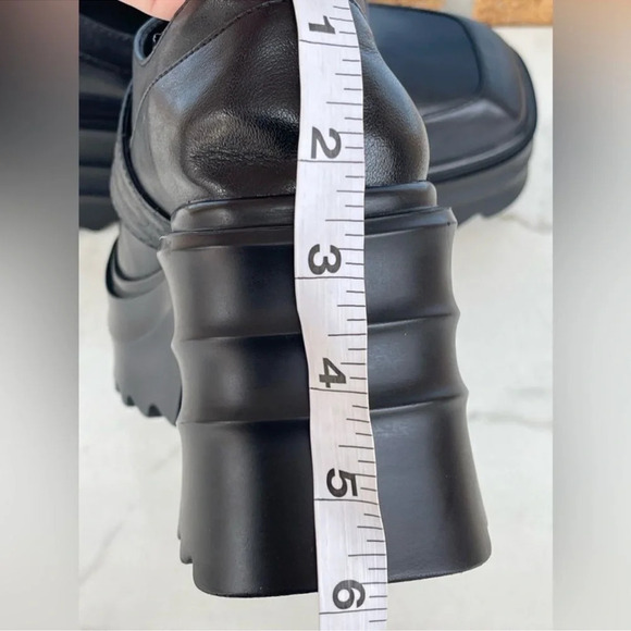 JADYROSE | BLACK MATTE LEATHER CHUNKY HEEL LOAFER SIZE 38/8 - Picture 13 of 14